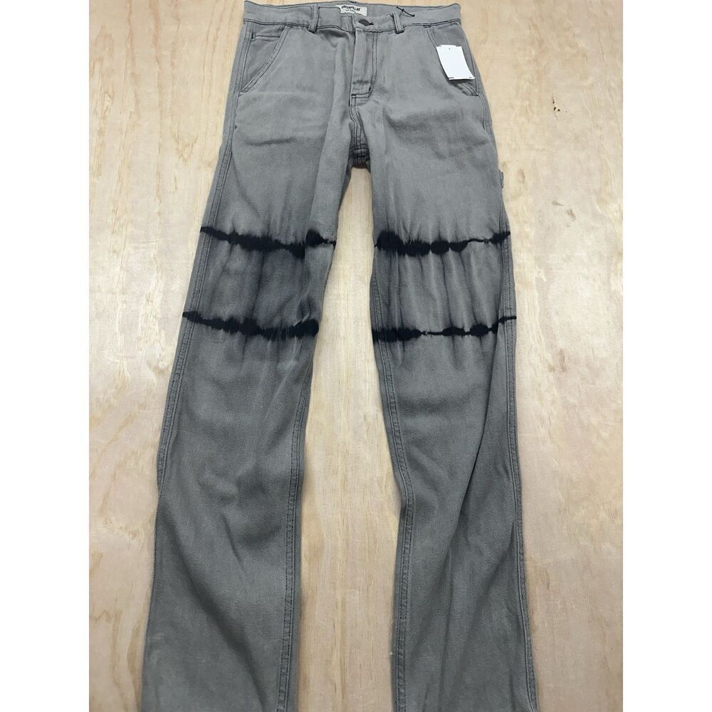 CAT WWR Jeans Mens 30x32 Premium Scribbler-Detailed Grey Carpenter Workwear Pant